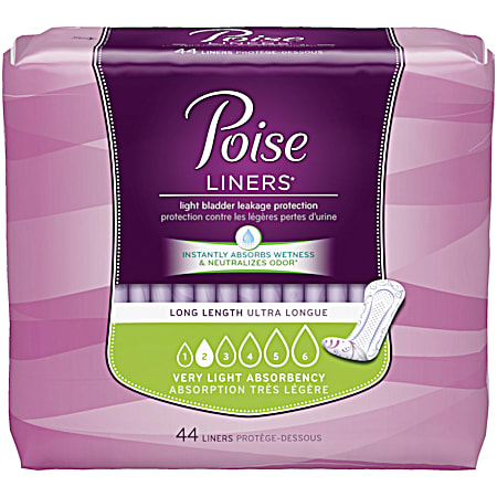 Women's Very Light Discreet Bladder Protection Liners - 44 ct