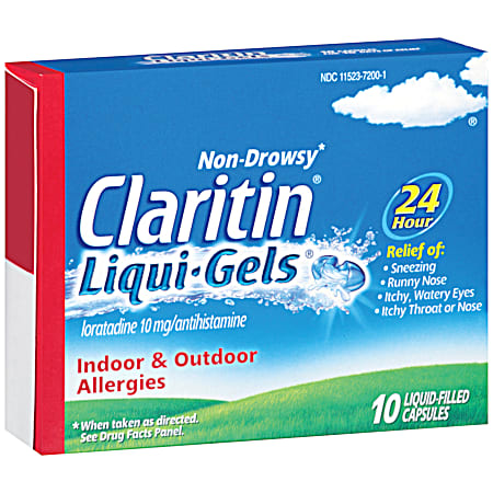 Claritin Non-Drowsy 24-Hour Allergy Relief Liqui-Gels - 10 ct
