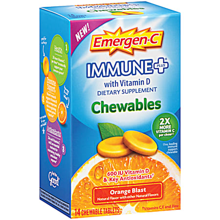 Immune Plus Orange Blast Chewable Dietary Supplement - 14 ct