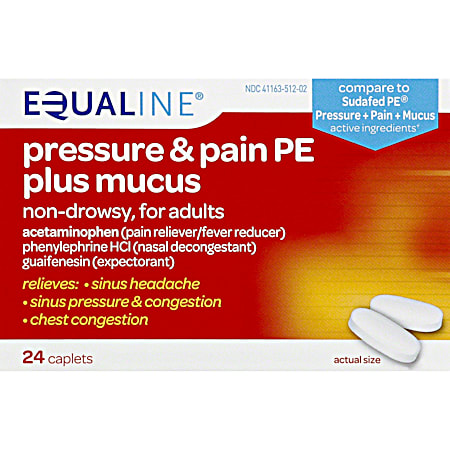 EQUALINE PE Pressure, Pain & Mucus Caplets - 24 ct