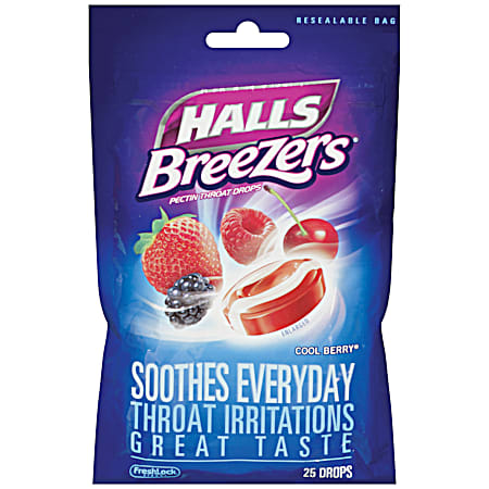 Breezers Cool Berry Pectin Throat Drops - 25 Ct