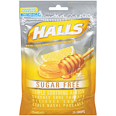 Sugar Free Honey-Lemon Flavor Cough Suppressant -  25 Ct
