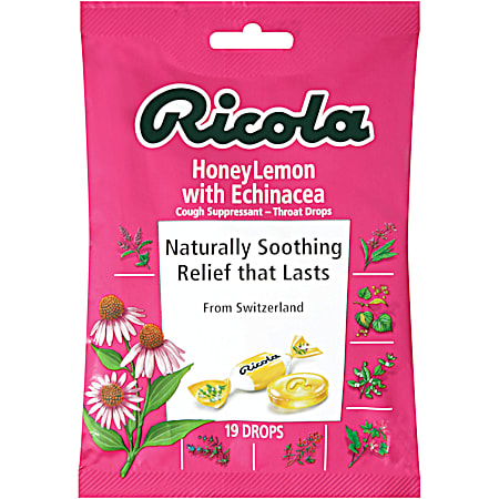Honey Lemon Cough Suppressant Throat Drops - 19 ct