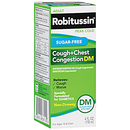 ROBITUSSN DM 4 fl oz Sugar-Free Cough & Chest Congestion Liquid