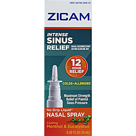 ZICAM Intense Sinus Relief 0.5 fl oz No-Drip Liquid Nasal Spray