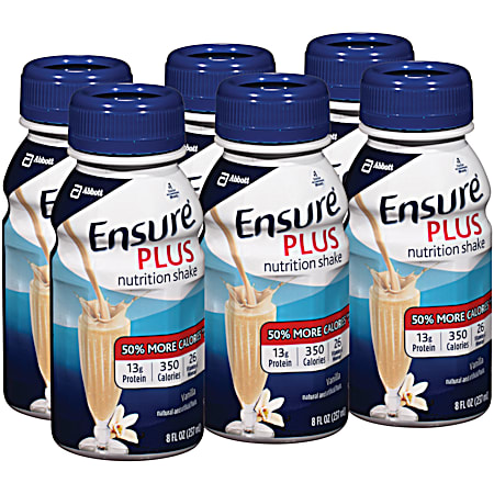 ENSURE Plus Vanilla Nutrition Shake - 6 pk