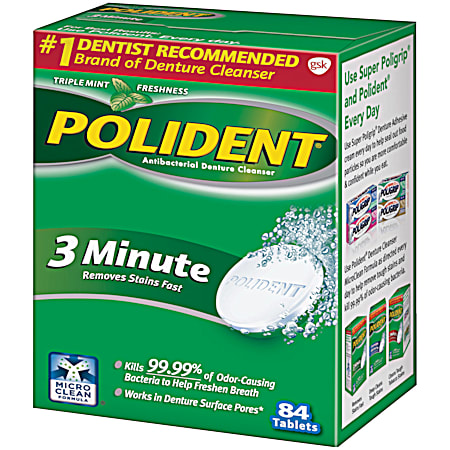 3 Minute Antibacterial Denture Cleanser - 84 ct