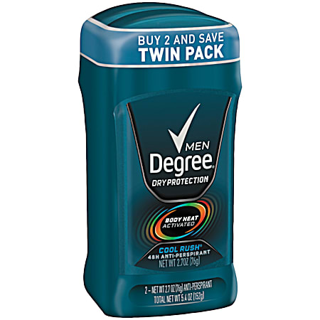 DEGREE Men 2.7 oz Cool Rush Anti-Perspirant Solid - 2 Pk