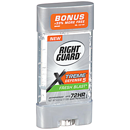 Right Guard 4 oz Xtreme Defense 5 Fresh Blast Invisible Solid Antiperspirant