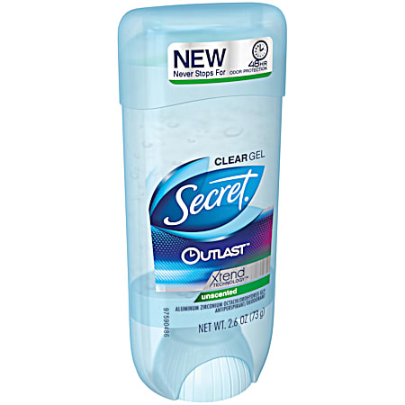 2.6 oz Outlast Unscented Anti-Perspirant & Deodorant Clear Gel
