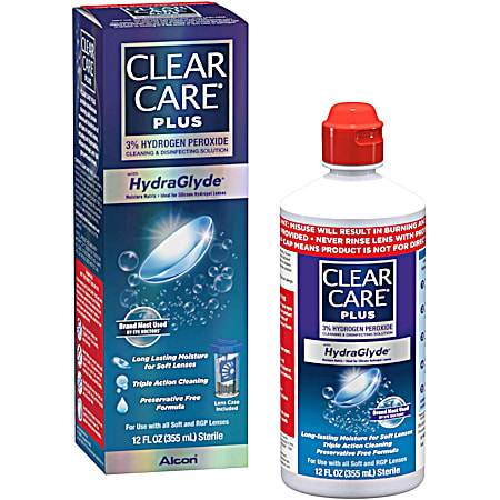 Clear Care Plus 12 fl oz HydraGlyde Cleaning & Disinfecting Solution