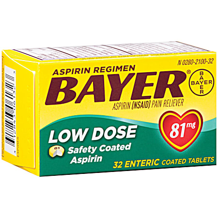 Bayer 81 mg Aspirin Regimen Low Dose Pain Reliever