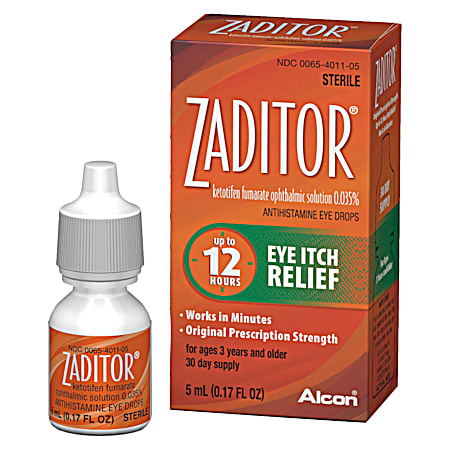 ZADITOR 0.17 fl oz Antihistamine Eye Drops
