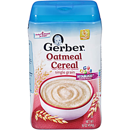 Gerber 16 oz Oatmeal Single Grain Baby Cereal