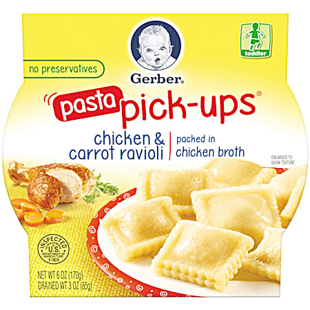 Gerber Pasta Pick-Ups 6 oz Chicken & Carrot Ravioli Toddler Meal