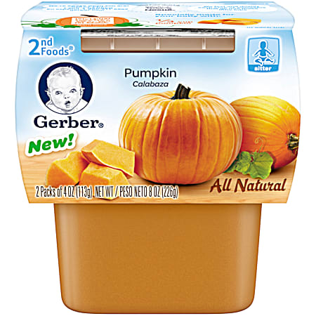 Gerber 2nd Foods 4 oz Pumpkin Baby Food  - 2 Pk