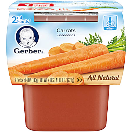 Gerber 2nd Foods 4 oz Carrot Baby Food  - 2 Pk