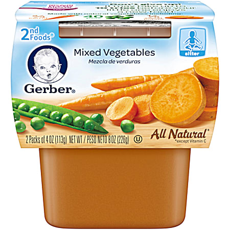 Gerber 2nd Foods 4 oz Mixed Vegetables Baby Food  - 2 Pk