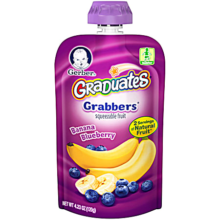 Graduates Grabbers 4.23 oz Banana/Blueberry Squeezable Fruit