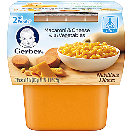 Gerber 2nd Foods 4 oz Macaroni & Cheese w/ Vegetables Baby Dinner - 2 Pk