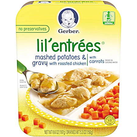 Gerber Lil' Entrees 6.67 oz Mashed Potatoes & Gravy w/ Roasted Chicken & Carrots Toddler Meal