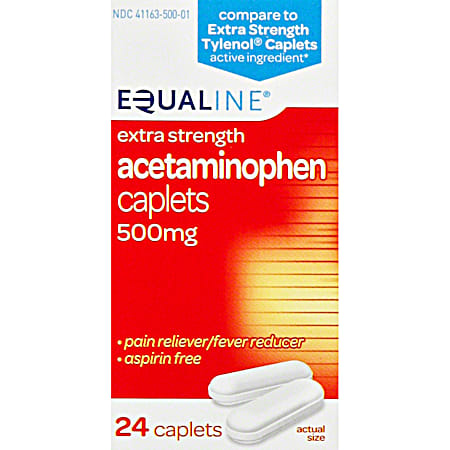 Extra Strength Acetaminophen Pain Reliever Caplets - 24 ct