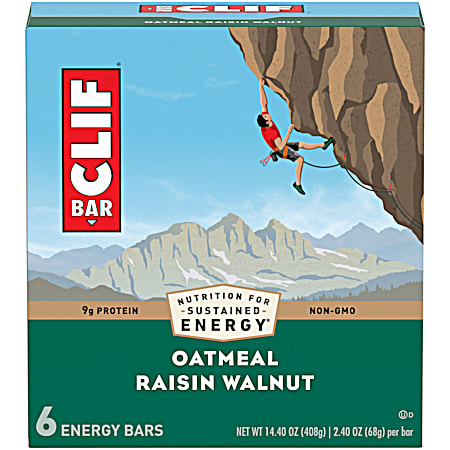 Clif Bars Oatmeal Raisin Walnut Energy Bars - 6 pk