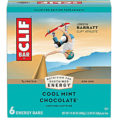 Clif Bars Cool Mint Chocolate Energy Bars - 6 pk