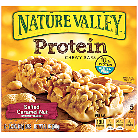 Nature Valley Salted Caramel Nut Protein Chewy Granola Bars - 5 Pk