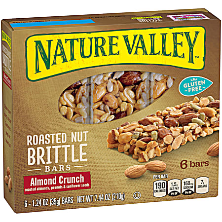 Nature Valley Roasted Nut Almond Crunch Brittle Bars - 6 Pk