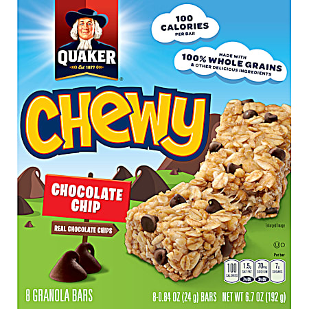 Chewy 6.7 oz Classic Chocolate Chip Granola Bars - 8 Pk