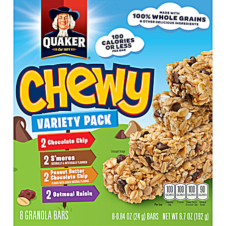 Chewy 6.7 oz Classic Variety Pack Granola Bars - 8 Pk
