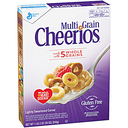 General Mills 18 oz Multi Grain Cheerios Breakfast Cereal