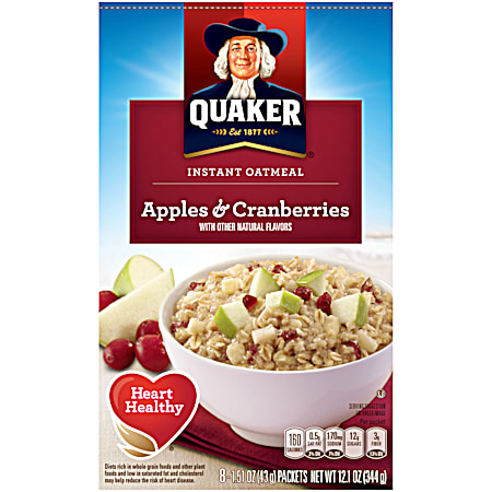 Apples & Cranberries Heart Healthy Instant Oatmeal - 8 ct
