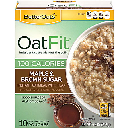 BETTER OATS 9.8 oz 100 Calories Maple & Brown Sugar Instant Oatmeal