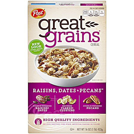Great Grains 16 oz Raisins, Dates & Pecans Breakfast Cereal