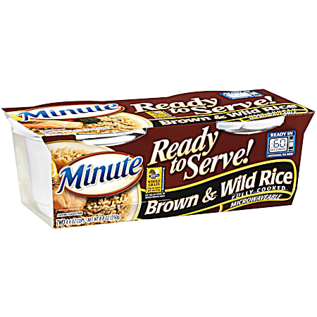 MINUTE RICE Ready To Serve Brown & Wild Rice - 2 pk