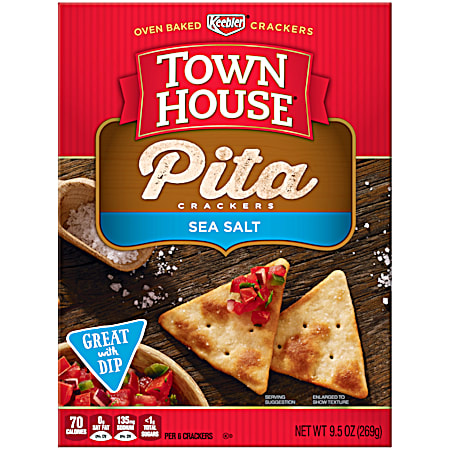 Town House Pita Crackers Sea Salt - 9.5 Oz