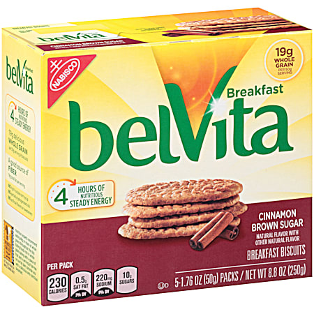 Nabisco Belvita Cinnamon Brown Sugar Breakfast Biscuits - 5 Pk
