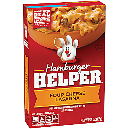 HAMBURGER HELPER Four Cheese Lasagna 5.5 oz Dry Meal Kit