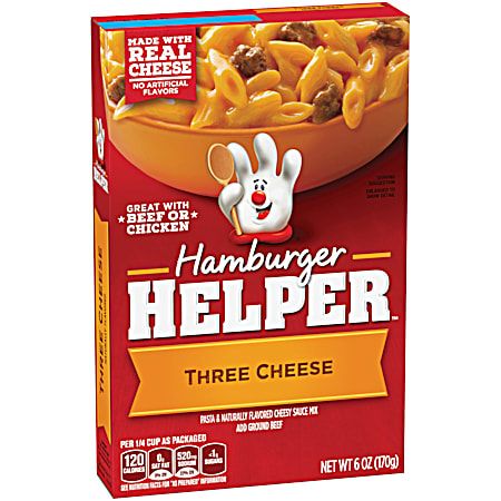 HAMBURGER HELPER Three Cheese 6 oz Dry Meal Kit