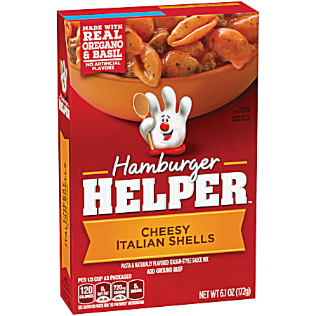 HAMBURGER HELPER Cheesy Italian Shells 6.1 oz Dry Meal Kit