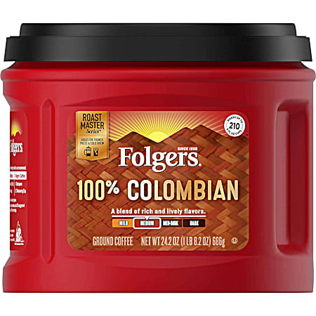 Folgers 24.2 oz 100% Columbian Medium Roast Ground Coffee