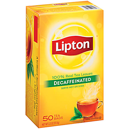 Lipton Decaffeinated Black Tea - 50 Ct