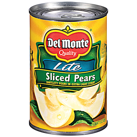 Del Monte Lite Sliced Pears - Bartlett Pears in Extra Light Syrup
