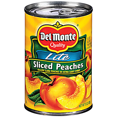 Del Monte Lite Sliced Yellow Cling Peaches in Extra Light Syrup