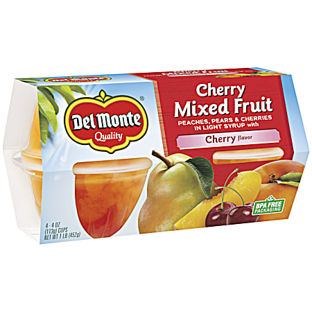 Del Monte Cherry Mixed Fruit in Light Syrup - 4 Pk