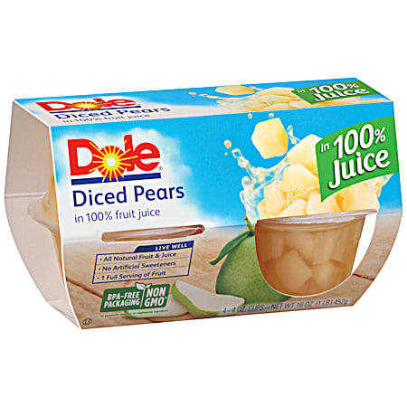 Diced Pear in 100% Fruit Juice - 4 Pk