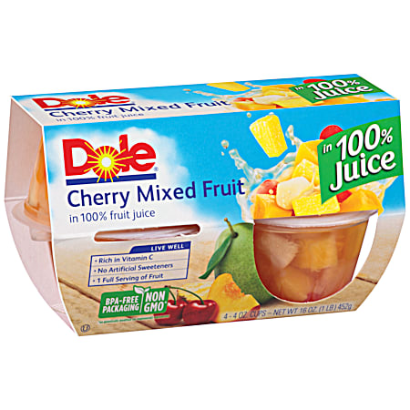 Cherry Mixed Fruit in 100% Fruit Juice - 4 Pk