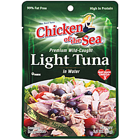 CHICKEN OF THE SEA Responsibly Wild-Caught Light Tuna in Water Pouch